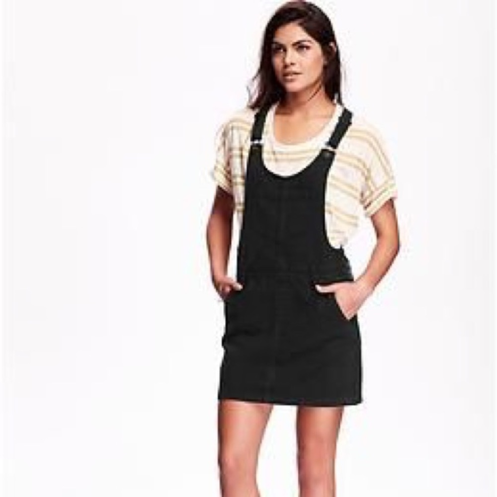 OLD NAVY women’s black denim overalls dress - Sz 4